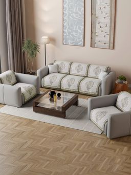 Kuber Industries - Cream Sofa cover (Pack of 10)