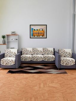 Kuber Industries - Cream Sofa cover (Pack of 10)