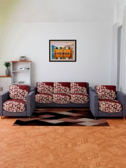 Kuber Industries - Maroon Sofa cover (Pack of 10)