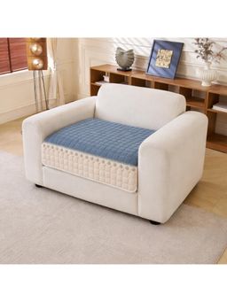 House of Quirk - One Seater Washable Sofa Slipcover Soft Durable Furniture Protector - Blue
