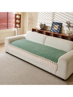 House of Quirk - Two Seater Washable Sofa Slipcover Soft Durable Furniture Protector - Green