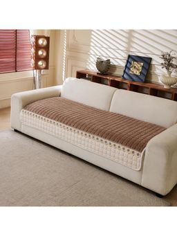 House of Quirk - Two Seater Washable Sofa Slipcover Soft Durable Furniture Protector - Tan