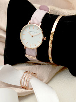 Joker and Witch - Joker & Witch White Stainless Steel Watch and Bracelet With Ring (Set of 3)