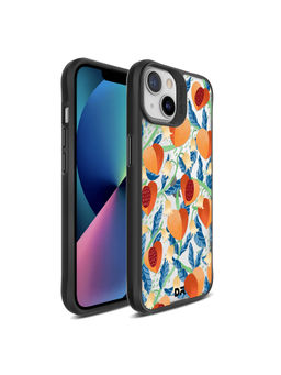 DailyObjects - Peachy Peaches Black Hybrid Clear Case Cover for iPhone 13 Mini 5.4 inch