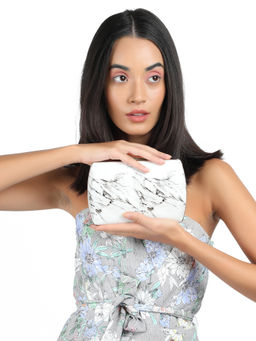 Odette - White Tie & Dye Clutch