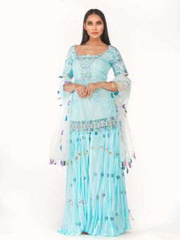 Shruti S - Blue Classic Sharara (Set of 3)