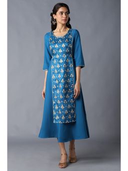Aurelia - Blue Floral Printed Kurta
