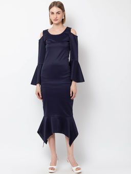 Dodo & Moa - Women Navy Blue Sheath Dress