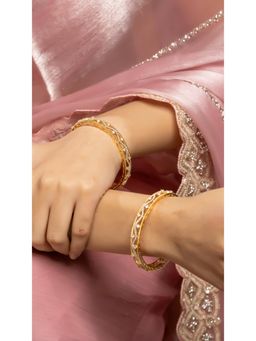 ZEVARLY - Gold Plated American Diamond Studded Bangles