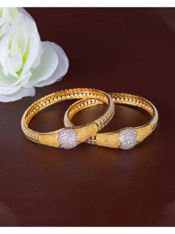 ZEVARLY - Gold Plated AD-Studded Bangles