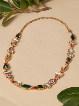 Zaveri Pearls - Multi-Color Dazzling Stones Embellished Party Bling Necklace