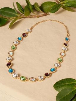 Zaveri Pearls - Multi-Color Dazzling Stones Embellished Party Bling Necklace