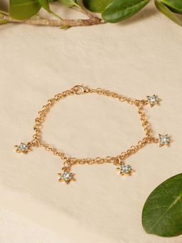Zaveri Pearls - Turquoise Blue Stones Stars Charm Contemporary Bracelet