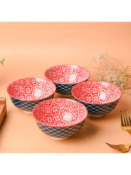 Voncasa - Floral Bowl Set Of 4 (280ml)