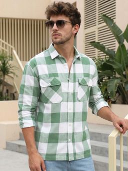 Bewakoof - Men Green Checked Oversized Shirt