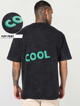 Bewakoof - Black Typography Oversized Fit T-Shirt