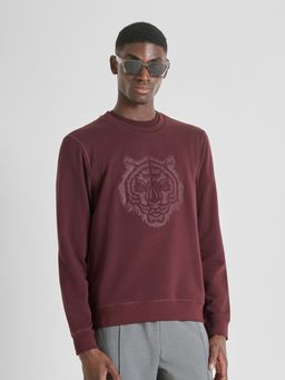 Antony Morato - Men Maroon Cotton Regular Fit Sweatshirt