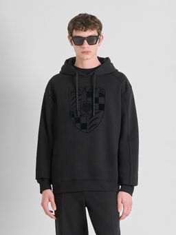 Antony Morato - Men Black Cotton Relaxed Fit Hoodie