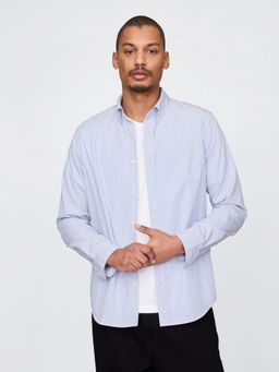 GAP - Men Blue Cotton Regular Fit Shirt