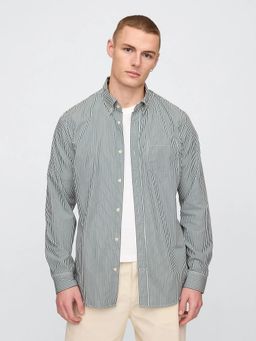 GAP - Men Green Cotton Regular Fit Shirt