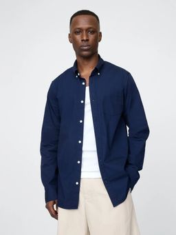 GAP - Men Blue Cotton Regular Fit Shirt
