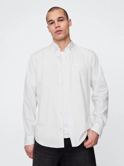 GAP - Men White Cotton Regular Fit Shirt