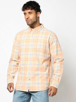 GAP - Men Orange Cotton Regular Fit Shirt