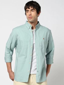 GAP - Men Blue Cotton Regular Fit Shirt