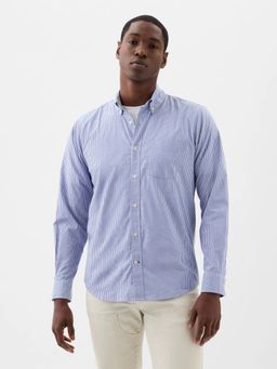 GAP - Men Blue Cotton Regular Fit Shirt