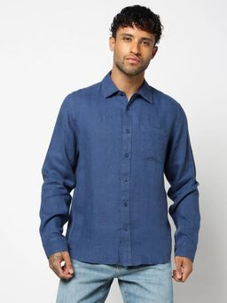 GAP - Men Blue Linen Slim Fit Shirt