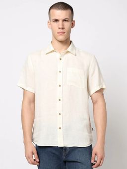 GAP - Men White Linen Regular Fit Shirt