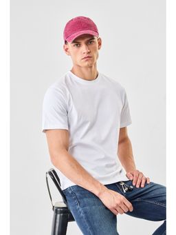 Snitch - Men White Cotton Regular Fit T-Shirt