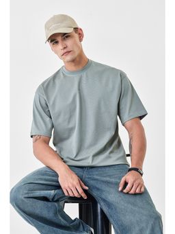 Snitch - Men Grey Cotton Oversized Fit T-Shirt