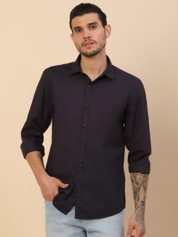 Cantabil - Men Purple Cotton Regular Fit Shirt