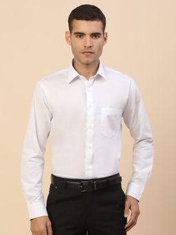 Cantabil - Men White Cotton Regular Fit Shirt