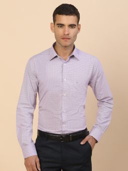 Cantabil - Men Purple Cotton Regular Fit Shirt