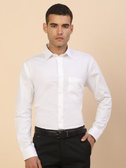 Cantabil - Men White Cotton Regular Fit Shirt