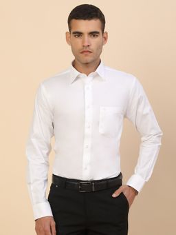 Cantabil - Men White Cotton Regular Fit Shirt