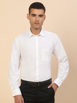 Cantabil - Men White Cotton Regular Fit Shirt