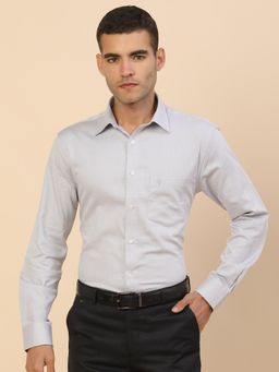Cantabil - Men Grey Cotton Regular Fit Shirt