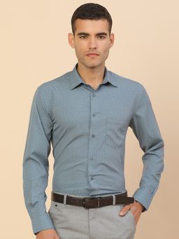 Cantabil - Men Grey Cotton Regular Fit Shirt