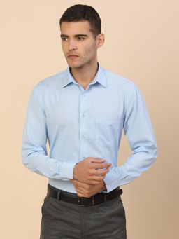 Cantabil - Men Blue Cotton Regular Fit Shirt