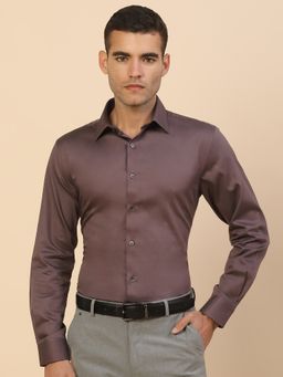 Cantabil - Men Mauve Cotton Regular Fit Shirt