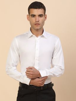 Cantabil - Men White Cotton Regular Fit Shirt