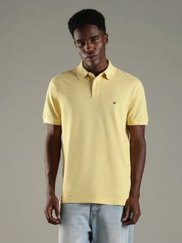 Tommy Hilfiger - Men Yellow Cotton Regular Fit Polo T-Shirt