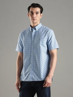 Tommy Hilfiger - Men Blue Cotton Regular Fit Shirt
