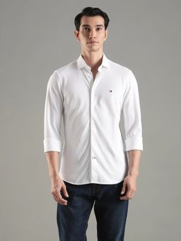Tommy Hilfiger - Men White Cotton Slim Fit Shirt