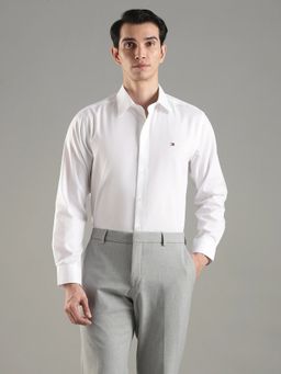 Tommy Hilfiger - Men White Cotton Regular Fit Shirt