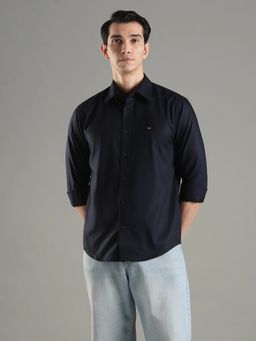 Tommy Hilfiger - Men Blue Cotton Regular Fit Shirt
