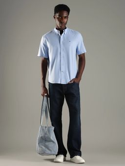 Tommy Hilfiger - Men Blue Cotton Regular Fit Shirt